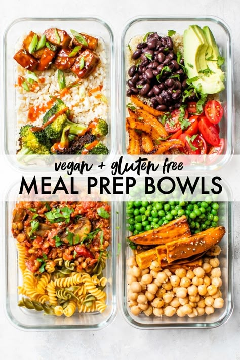 Easy Vegan Meal Prep, Veggie Meal Prep, Gluten Free Meal Prep, Cheap Vegan Meals, Meatless Meal, Vegetarian Meal Prep, Prep Bowls, Easy Healthy Meal Prep, Vegan Meal Plans