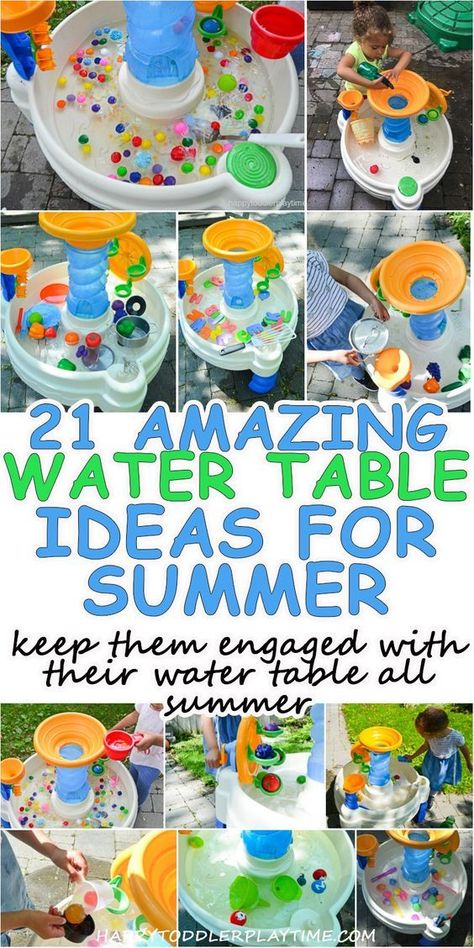 21 Amazing Water Table Ideas for Summer – HAPPY TODDLER PLAYTIME Water Table Ideas, Summer Happy, Toddler Summer, Water Table, Toddler Snacks, Games For Toddlers, Toddler Play, Toddler Learning Activities, Toddler Fun