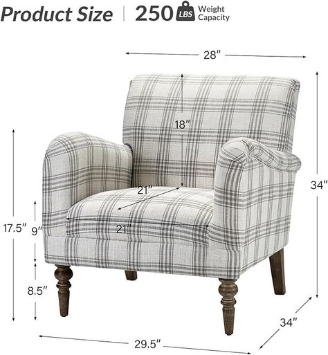 Amazon.com: HULALA HOME Modern Accent Chair with Arms and Wooden Legs, Comfy Upholstered Armchair for Living Room, Bedroom (Plaid Pattern, Grey) : Home & Kitchen Plaid Chair, Velvet Sleeper Sofa, Classic Armchair, Adjustable Office Chair, Velvet Living Room, Upholstered Armchair, Upholstered Accent Chairs, Modern Accent Chair, Accent Arm Chairs