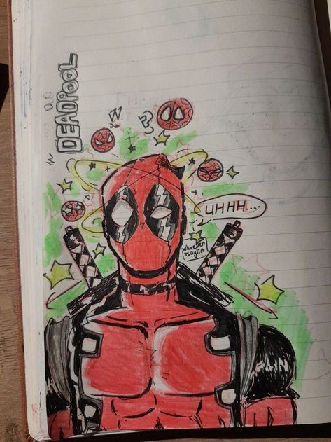 Deadpool  not my art, no es mi dibujo How To Draw Deadpool, Deadpool X Wolverine Fanart, Deadpool Art Drawing, Deadpool Doodle, Deadpool Drawings, Deadpool Comic Art, Dc Sketch, Deadpool Sketch, Deadpool Fanart