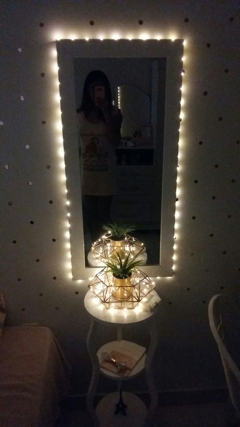 Mirror With Fairy Lights, Mirror Border, Pisco, Fairy Lights, Mirror Decor, Vanity Mirror, Mirror, Lighting, Furniture