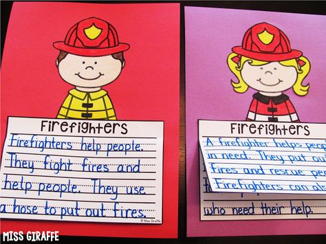 October Writing Crafts for Kids - Firefighters for fire safety week and a ton of other fun writing prompts for kindergarten first grade or even second grade.. NO PREP and easily differentiated Fire Safety Craft, Fire Safety Crafts, Community Helpers Crafts, Fire Safety Activities, October Writing, Safety Crafts, Fire Safety Week, Fire Prevention Week, Fun Writing Prompts