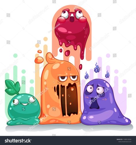 jelly slime monster creatures group set vector illustrationmonster#creatures#jelly#slime Slime Character Design, Environment Campaign, Jelly Monster, Slime Theme, Slime Monster, Illustration Monster, Candy Monster, Creature Character, Jelly Slime