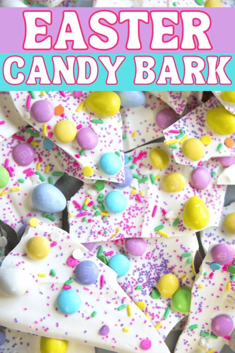 Easter Candy Bark Recipe Easter Candy Charcuterie Board, Easter Pretzel, Candy Bark Recipes, Easter Bark, Easter Deserts, Homemade Easter Baskets, Easy Easter Treats, Easter Festival, Easter Snacks