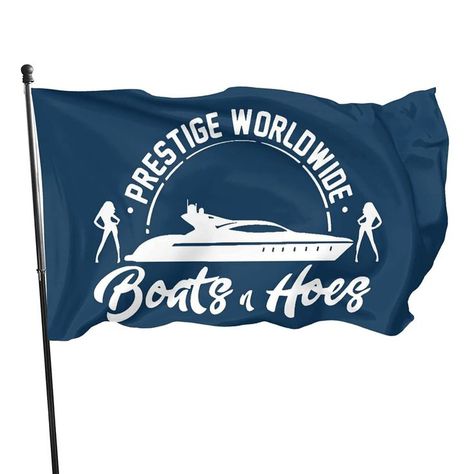 Boats N Hoes Prestige Worldwide With US Flag 3x5 FT Outdoor Banner Outdoor Decoration, Garden Decoration, Home Decoration, Farm Decoration, Holiday Decoration Prestige Worldwide, Decoration Garden, Garden Hand Tools, Decoration Home, Garden Decoration, The Prestige, Home Decoration, Boats, Banners