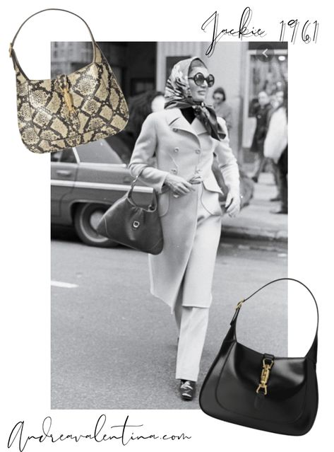 Gucci 1961 Jackie, Jackie O Gucci Bag, Jackie Bag Gucci, Gucci Jackie Bag Outfit, History Tips, Gucci Jackie 1961, O Bag, Bag Gucci, Jackie O