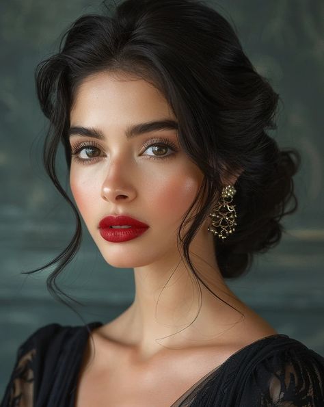 Gorgeous Wedding Makeup, Asian Bridal Makeup, Wedding Makeup Tutorial, Red Lip Makeup, Braut Make-up, Asian Bridal, Dress Hairstyles, Bride Makeup, Bridal Hair And Makeup