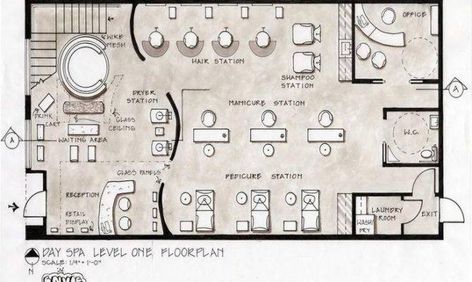 Beauty Salon Floor Plan Design Layout Square Foot Desain Salon Kuku, Spa Plan, Salon Design Ideas, Nail Salon Interior Design, Beauty Salon Interior Design, Nail Salon Interior, Spa Interior Design, Hair Salon Design, Hair Salon Interior