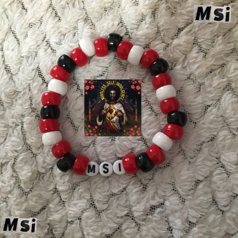 Music Bracelet, Diy Kandi Bracelets, Pony Bead Bracelets, Diy Kandi, Kandi Kid, Mindless Self Indulgence, Kandi Patterns, Kandi Bracelets, Bead Charms Diy