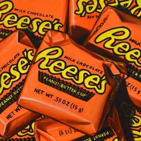 Reeses Candy, Candy Aesthetic, Reese's Chocolate, Studying Food, Chocolate Peanut Butter Cups, Chocolate Brands, Reeses Peanut Butter Cups, Food Painting, Foodie Friends