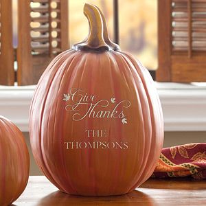 Give Thanks Personalized Pumpkin - #12253 Personalized Pumpkins, Unique Halloween Decorations, Pumpkin Pies, Pumpkin Gift, Large Pumpkin, Count Your Blessings, Pumpkin Fall Decor, Pumpkin Decor, Pumpkin Colors