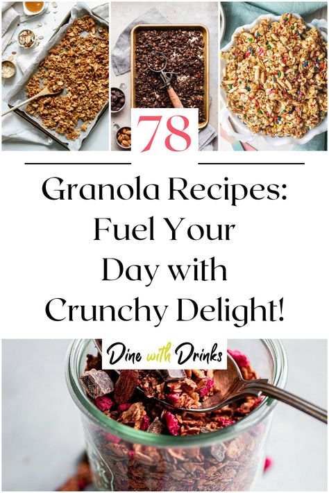 Collage of 4 granola recipes. Granola Combinations, Crunchy Granola Recipe, Best Granola, Cold Cereal, Crunchy Granola, Granola Cereal, Granola Recipes, Vegetarian Breakfast, Cereal Recipes