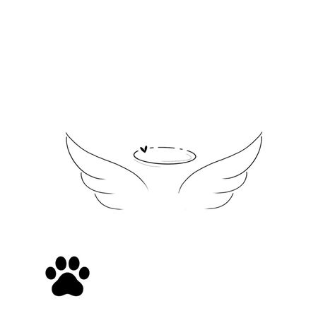 Paw Angel Tattoo, Dog Paw With Angel Wings Tattoo, Paw Print With Angel Wings Tattoo, Dog With Angel Wings Tattoo, Paw Print With Wings Tattoo, Dog With Wings Tattoo, Cat With Angel Wings Tattoo, Angel Dog Tattoo, Dog Angel Tattoo