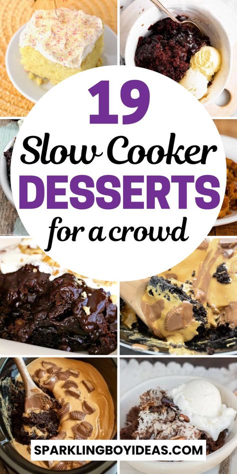 Indulge in delicious, hassle-free slow cooker desserts! Discover easy crockpot dessert recipes, from comforting crockpot puddings to crowd-pleasing crockpot dump cakes. These no-fuss crockpot recipes are perfect for parties, holidays, or satisfying your sweet tooth anytime. Explore a world of slow cooker baking, including chocolate treats, apple desserts, and warm cobblers. Get inspired to create simple, set-and-forget desserts that will have your taste buds dancing with joy. Crockpot Sweets Recipes, Desserts In Crockpot Simple, Crockpot Dessert Dips For Parties, Deserts In Crockpot, Slow Cooker Chocolate Pudding Cake, Crowd Pleasing Cake Recipes, Crockpot Deserts Easy Crock Pot, Mini Crockpot Dessert Recipes, Crockpot Dump Desserts