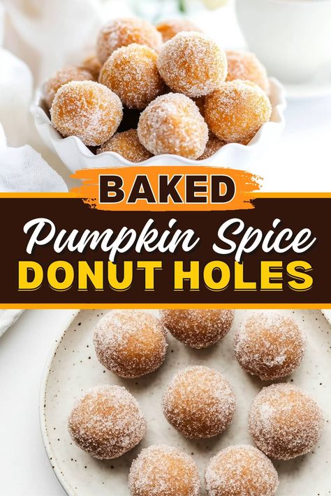 These baked pumpkin spice donut holes are the perfect way to welcome the cozy flavors of fall. They’re soft, tender, and packed with warm spices. Two Ingredient Pumpkin Donuts Baked, Pumpkin Donuts Baked, Donut Holes Recipe, Pumpkin Spice Donut Holes, Pumpkin Foods, Pumpkin Donut Holes, Fall Yummies, Pumpkin Spice Doughnuts, Baking Fall