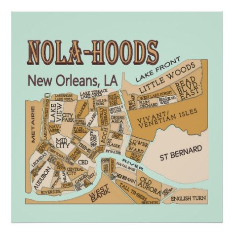 Map Of New Orleans, New Orleans History, Wood Lake, Cross River, Central City, St Bernard, Big Easy, West Lake, Woven Throw