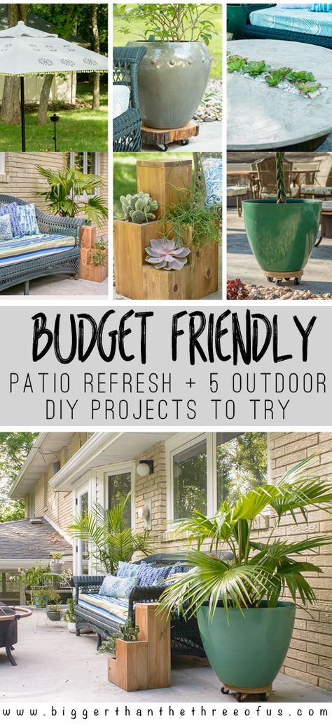 Patio Refresh, Budget Patio, Front Patio, Diy Outdoor Decor, Outdoor Diy Projects, Outdoor Diy, Backyard Projects, Pergola Shade, Small Patio