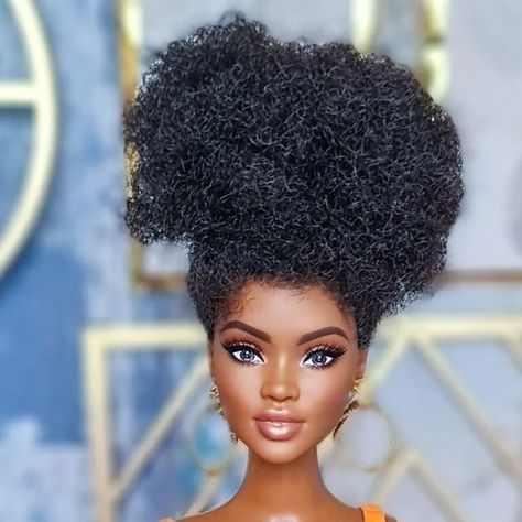 Natural Curly Hair Care, Black Diva, Black Barbies, Nappy Hair, Diva Dolls, Glamour Dolls, Barbie Stuff, Black Dolls, Pink Doll