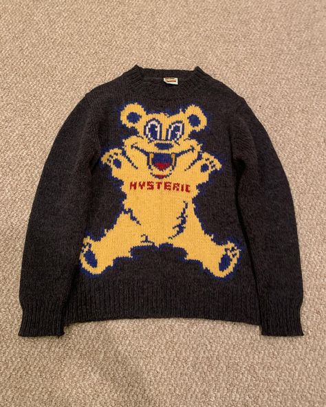 BackEndArchive on Instagram: “Hysteric Glamour 90s Bear Sweater. Tagged szFree fits S-M. (I know I know this is like my 5th one, I get trigger happy whenever I see one…” Hysteric Glamour 90s, Dancing In The Kitchen, Tee Ideas, Animal Sweater, Bear Sweater, Trigger Happy, Linda Evangelista, Hysteric Glamour, Future Lifestyle