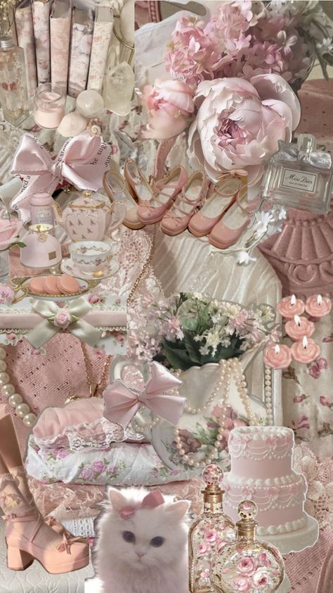 #dollette #coquette #pink #collage Pink Collage, Pretty Wallpaper Ipad, Dollette Coquette, Iphone Wallpaper Classy, Soft Pink Theme, Pretty Pink Princess, Coquette Pink, Iphone Wallpaper App, Rose Pastel