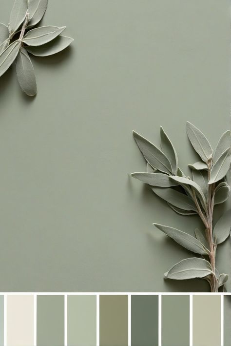 ShadesofSage, MeaningfulPalette, Explore2024, ColorInspiration Neutral Green Walls, Sage Green Color Palette Bathroom, Gray And Sage Bathroom, Neutral Sage Color Palette, Soft Green Colour Palette, Taupe And Sage Green Living Room, 2024 Plant Trends, Blue And Sage Green Color Palette, Sage Green Salon Aesthetic