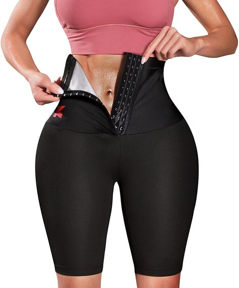 Sauna Waist Trainer, Lose Inches, Sauna Suit, Thermal Pants, Black Athletic Shorts, Bodyweight Workout Beginner, Women Street, Body Shaper, Waist Trainer