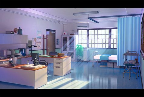 ArtStation - Infirmary, Goliat Gashi Gacha Background, Classroom Background, Episode Interactive Backgrounds, Anime Places, Episode Backgrounds, Office Background, Hospital Room, Scenery Background, Anime Backgrounds