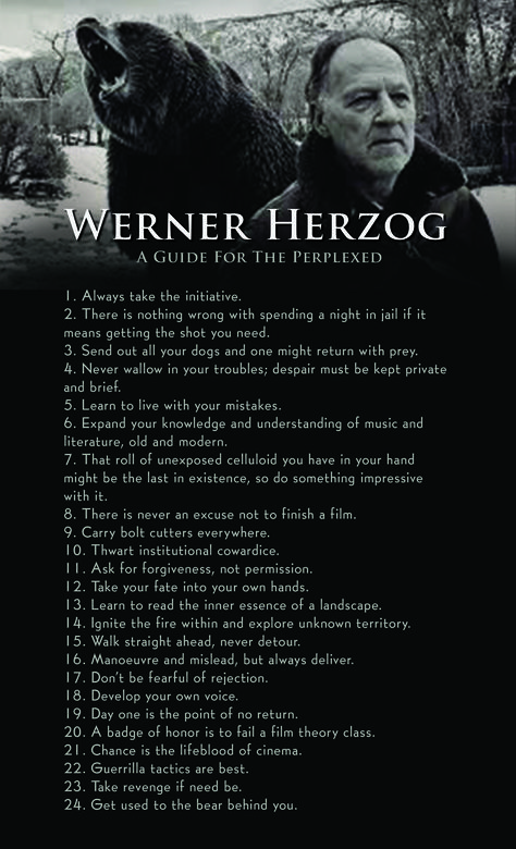 Interesting. :) Werner Herzog Film, Filmmaking Quotes, Film Tips, Werner Herzog, Film Technique, Personal Improvement, New Year's Resolutions, Film School, Iphone Hacks