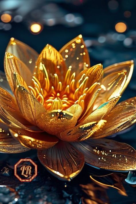 gold#lotus Golden Lotus, Nine Tailed Fox, Golden Background, Gold Lotus, Pink Lotus, Lotus Flower, Beautiful Flowers, Lotus, Fox