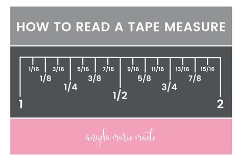 How to Read a Tape Measure the Easy Way & Free Printable! #homeimprovement #diy Measuring Tape Illustration, Read A Tape Measure, Reading A Ruler, Printable Woodworking Plans, Math Tips, Ruler Measurements, Wood Projects For Kids, Wood Projects For Beginners, Woodworking Projects For Kids