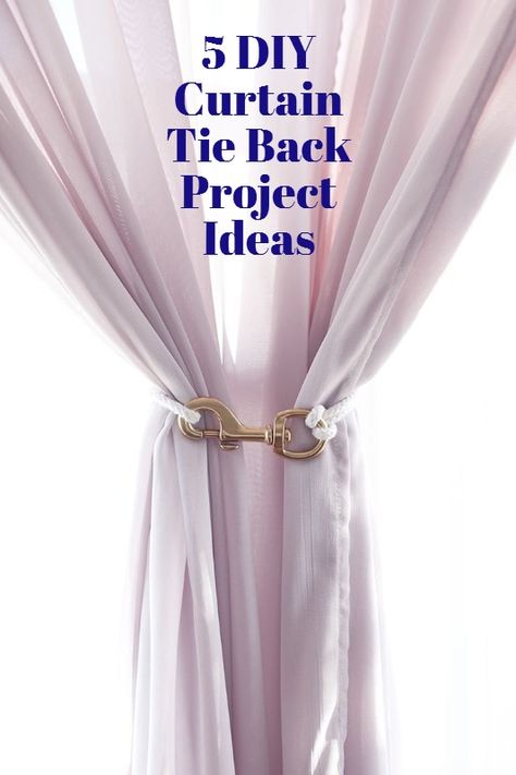 Make It: 5 DIY Curtain Tie Backs Diy Curtain Tie Backs, Curtain Tie Backs Diy, Rope Curtain Tie Back, Ribbon Curtain, Rope Curtain, Diy Curtain, Plain Curtains, Antique Finds, Blue Curtains