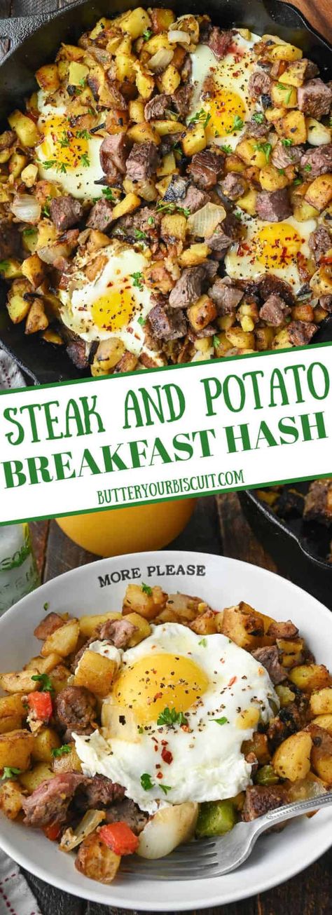 Steak Eggs And Potatoes Breakfast, Steak And Eggs Breakfast, Breakfast Steak And Eggs, Venison Backstrap Recipes, Potato And Egg Breakfast, Seasoned Steak, Backstrap Recipes, Potatoes And Eggs, Healthy Steak