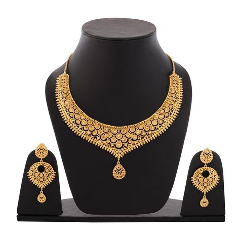 Gold choker necklace indian bridal