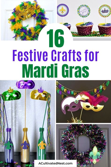 Marci Grad Decor, Mardi Grad Party Decorations, Mardi Gras Diy Mask, Cheap Mardi Gras Decorations Diy, Crafts With Mardi Gras Beads, Mardi Gras Decorating Ideas, Diy Mardi Gras Decor, Mardi Gras Decorating, Dollar Tree Mardi Gras Diy