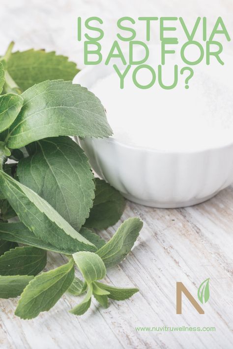 Stevia is a natural sugar-free option for baking, beverages, + more. But, is stevia bad for you? There are a lot of sugar alternatives out there with side effects that are negative... so let's dive deeper into what stevia is and what it can do to our bodies on the Nuvitru Wellness blog Is Stevia Bad For You, Recipes With Stevia, Stevia Desserts, Stevia Sugar, Stevia Recipes, Lactobacillus Reuteri, Sugar Alternatives, Water Enhancer, Stevia Extract