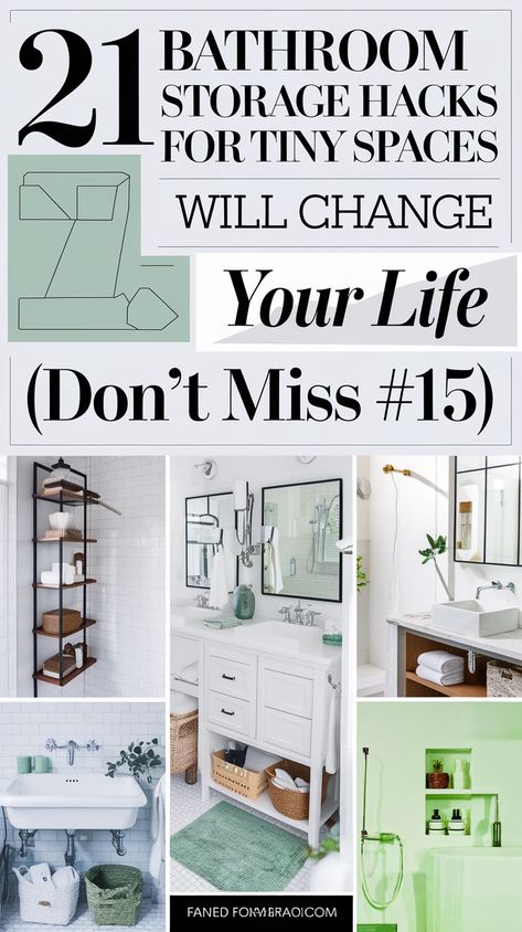 21 Bathroom Storage Hacks for Tiny Spaces That Will Change Your Life (Don't Miss #15!) Tiny Bathroom Storage Solutions, Tiny House Storage Ideas, Repurposed Ladders, Tiny Bathroom Storage, Over Toilet Storage, Bathroom Storage Hacks, Traditional Shelves, Maximize Small Space, Tiny House Storage