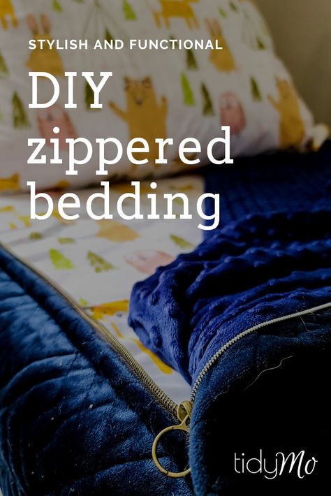 Bedding made simple Easy! Easy to follow and detailed instructions on how to make your own zippered bedding! #diy #sewingprojects #tidymo #diybedding #bestrvbedding #rvbedding #bunkbedbedding #zipperedbedding #beddys Zipper Bedding Diy, Zipit Bedding, Zippered Bedding, Zip Up Bedding, Clean Bedding, Diy Comforter, Diy Kids Bed, Beddys Bedding, Rv Bedding