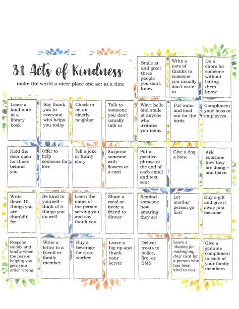 Acts Of Kindness Aesthetic, World Gratitude Day Activities, Free Acts Of Kindness, Daily Kindness Challenge, Random Acts Of Kindness Scavenger Hunt, Gsa Ideas, Random Acts Of Kindness For Kids, Random Acts Of Kindness For Teachers, April Journal