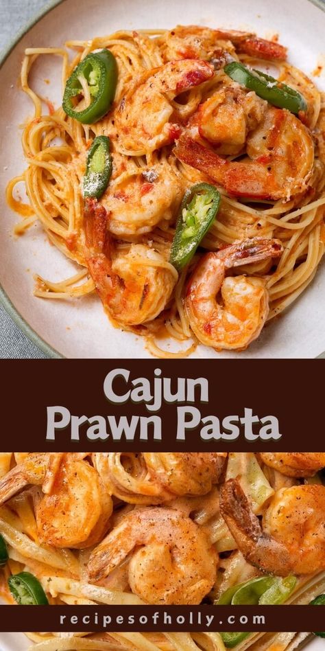 Cajun Prawn Pasta - Recipes of Holly Prawn Pasta, Cajun Pasta, Chilled Desserts, Cajun Chicken Pasta, Shellfish Recipes, Steamed Vegetables, Dinner Meals, Quick Weeknight Meals, Spicy Sauce