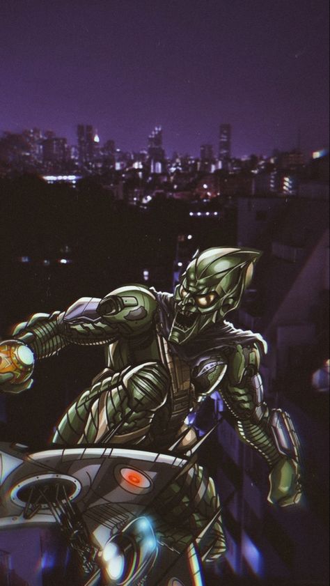 Green Goblin Spiderverse, Green Goblin Wallpaper, New Goblin Spiderman, Spiderman Goblin, Goblin Wallpaper, Green Goblin Art Marvel, Spider Man 2002 Green Goblin, Dope Movie, Marvel 616