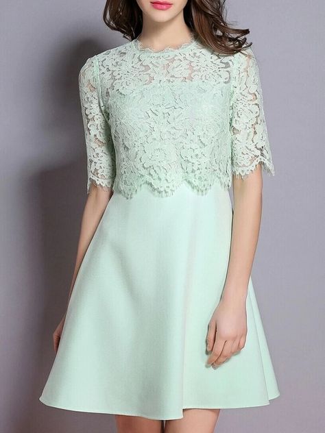 Lace Combo Styles, Dress Brokat Modern, Jacket Outfit Ideas, Tulle Bridesmaid Dresses, Lace Dress Outfit, Tulle Bridesmaid, Lace Top Dress, Lace Dress Styles, Blue Magic