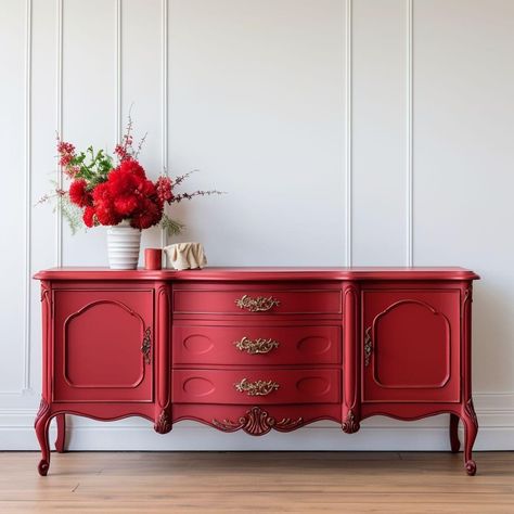 Modern Chinese Furniture, Revamp Furniture, Red Furniture, Painted Furniture Diy, Goth Home Decor, Chinese Furniture, Diy Furniture Renovation, Divine Design, Modern Chinese