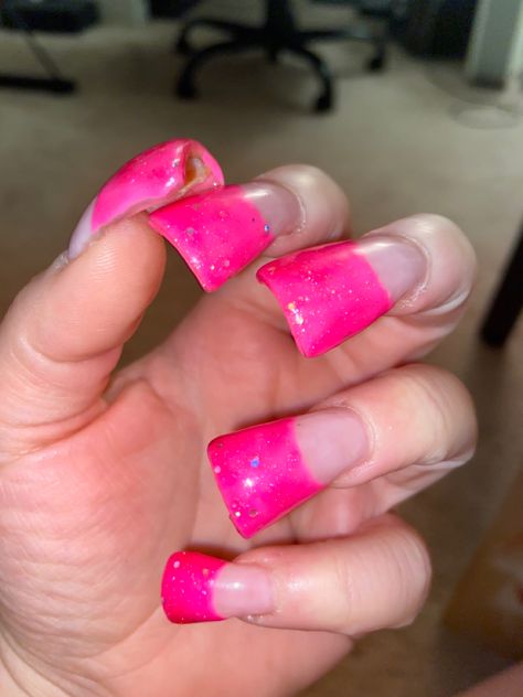 Ugly Duck Nails, Flare Nails Acrylics, Duckfeet Nails, Glitter Long Nails, Duck Tip Nails, Ugly Nails, Ashley Murphy, Flared Nails, Preppy Nails