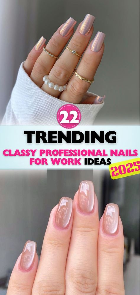 Classy professional nails for work that perfectly blend style and sophistication, making your office outfit look polished and refined with every design choice. Professional Acrylic Nails For Work Short, Professional Looking Nails, Professional Nails For Work Business, Business Nails Classy, Work Nails Professional, Professional Nails For Work, Nails For Work, Office Nails, Business Nails