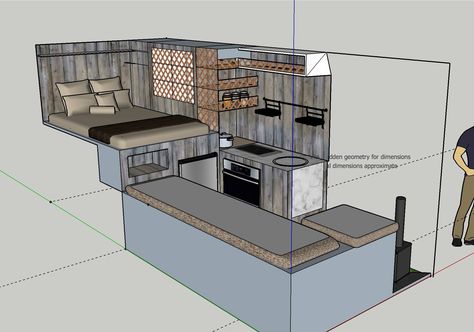 sketch up layout truck camper Truck Camper Layout, Truck Camper Conversion, Box Truck Conversion, Wooden Carriage, Camper Layout, Uhaul Truck, Horse Truck, Monster Truck Room, Camper Mods