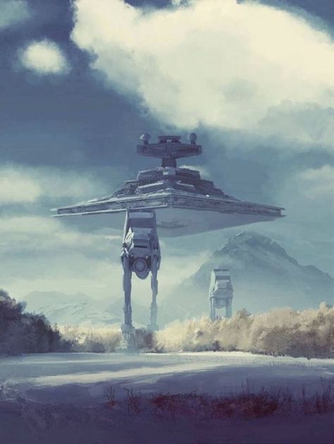 AT-AT's dropped from an Imperial Star Destroyer Star Wars Background, Star Wars Vehicles, Heroic Fantasy, Star Wars Concept Art, Star Wars Empire, Star Wars Tattoo, Star Wars Rpg, Star Wars Film, Star Destroyer