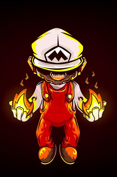 Nintendo Art Drawing, Mario Art Drawing, Fatale Overwatch, Fire Mario, Mario Drawing, Mario Fan Art, Sticker Tattoo, Tattoo Trend, Retro Gaming Art