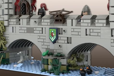 Lego Bridge Ideas, Lego Castle Moc, Lego Castle Ideas, Lego Castle Instructions, Lego Bridge, Lego Lotr, Lego Plans, Lego Dnd, Lego History