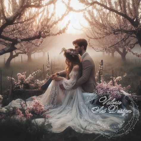 "Spring Romance" challenge hosted by @tricia_danby_aiart Thanks @roisai_ai for the invite #aiprilfoolery Romance Challenge, Spring Romance, Couple Photoshoot, Couples Photoshoot, Enchanted, Engagement Photos, Romance