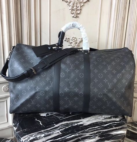 Louis Vuitton Monogram Eclipse Canvas Keepall 55 Bandouliere M40605 Keepall 55 Bandouliere, Louis Vuitton Duffle, Tas Louis Vuitton, Louis Vuitton Duffle Bag, Louis Vuitton Keepall, Cotton Textile, Vuitton Handbags, Louis Vuitton Handbags, Cowhide Leather